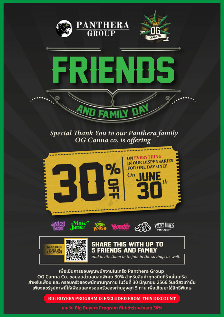 Friends and family promotions at Panthera group